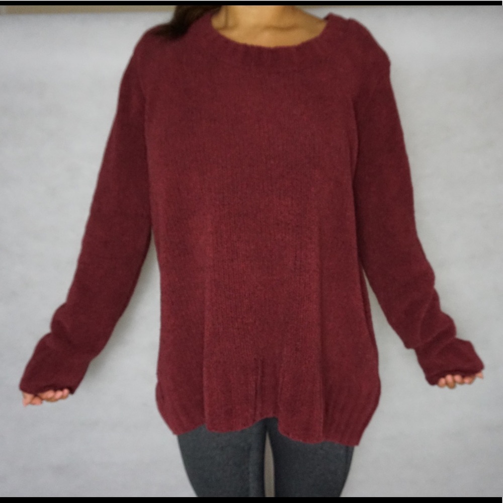 Oversized burgundy sweater